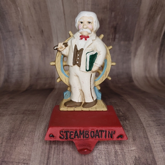 Midwest Cast Iron Christmas Stocking Holder Nautical Steamboating Helmsmam - Picture 12 of 12